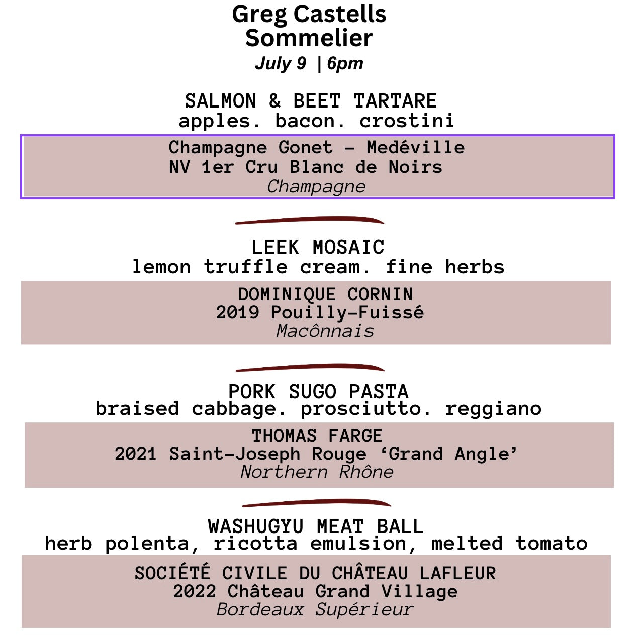 CRU Wine & Dine - July 9th with Sommelier Greg Castells - Owner & President of Martine's Wines