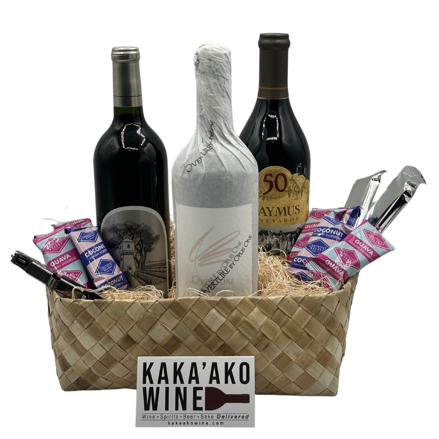 Premium Red Wine Trio Gift Basket (3 bottles)