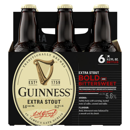 Guinness Extra Stout 6 Bottles (11.2oz)