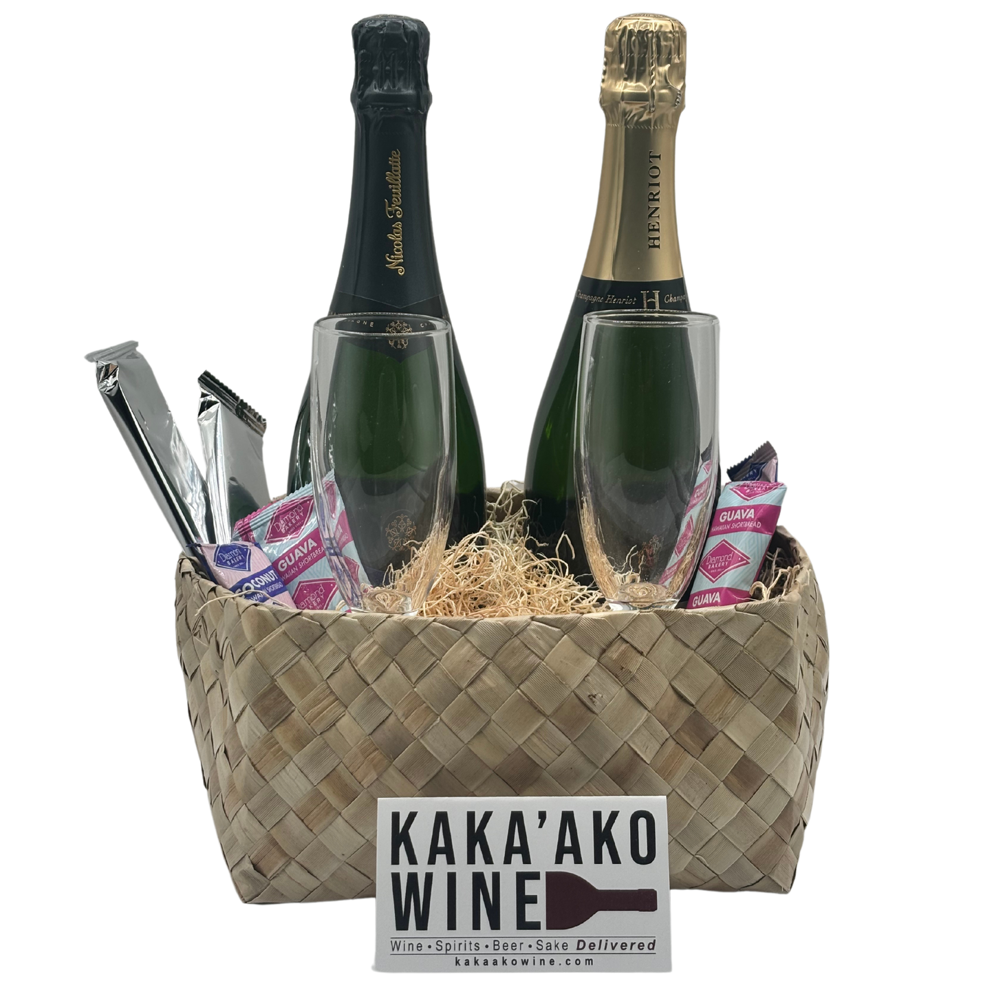 Double Champagne Gift Basket (2 bottles)