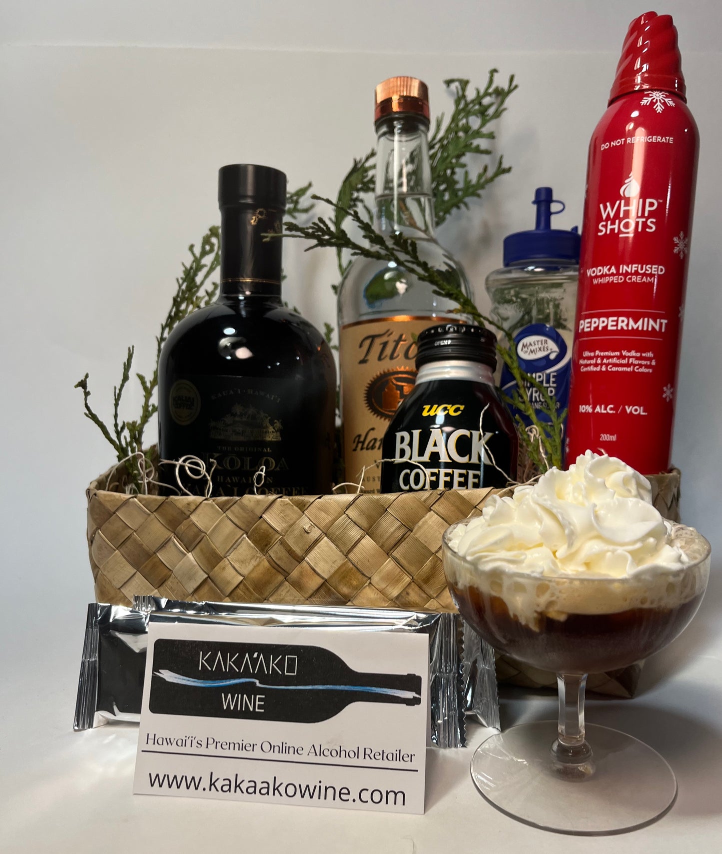 Peppermint Coffee Martini Cocktail Gift Basket