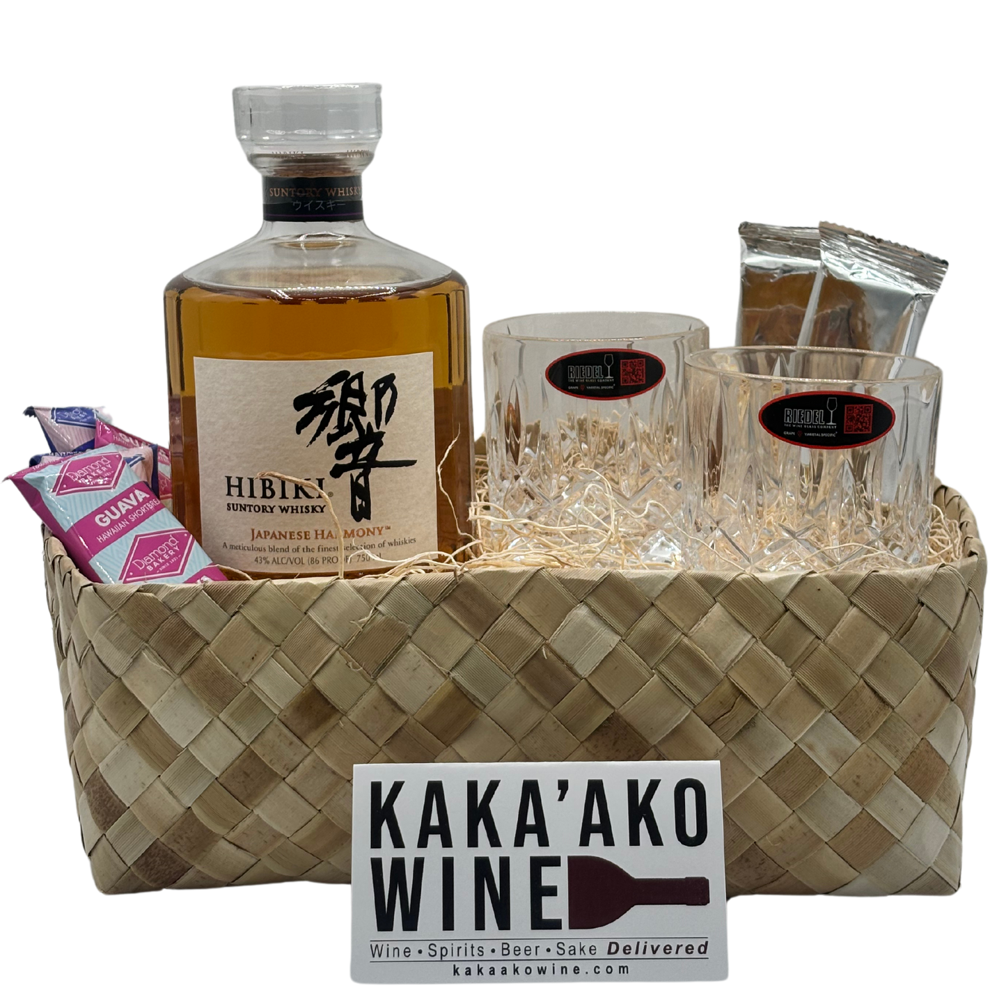 Hibiki Harmony & Two Riedel Rocks Glasses Gift Basket