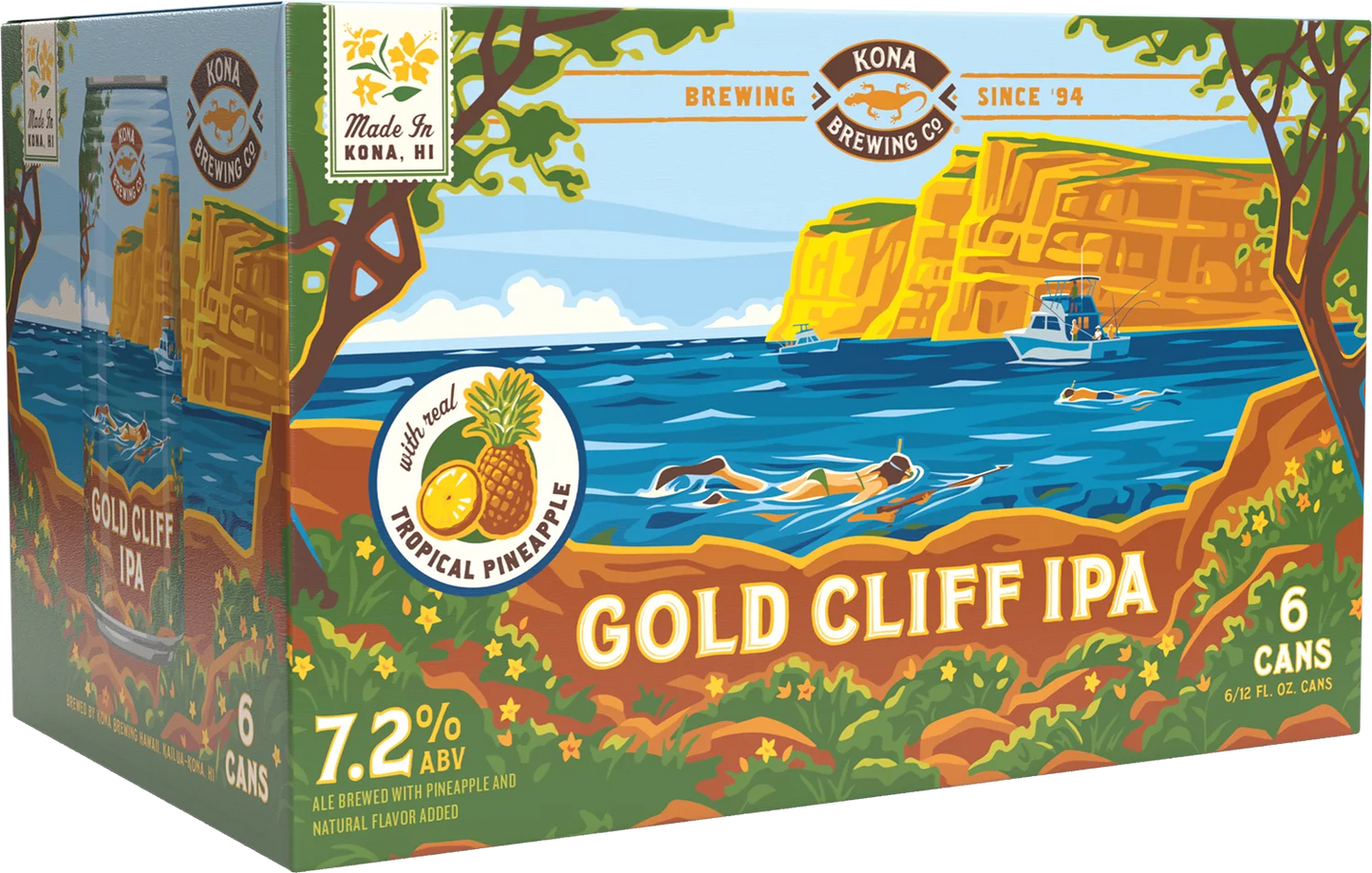 Kona Brewing Gold Cliff IPA 6 Pack Cans (12 oz)