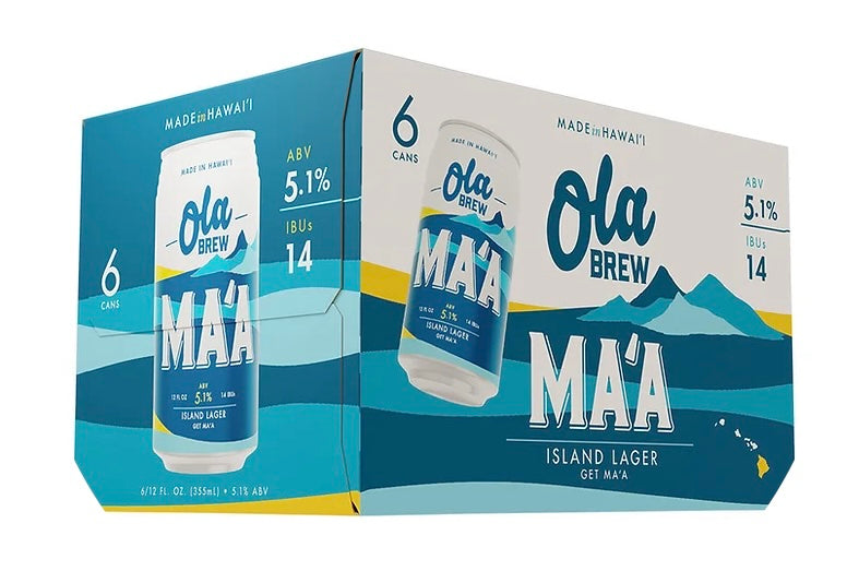 Ola Brew Ma'a Island Lager 6 Cans (12 oz)