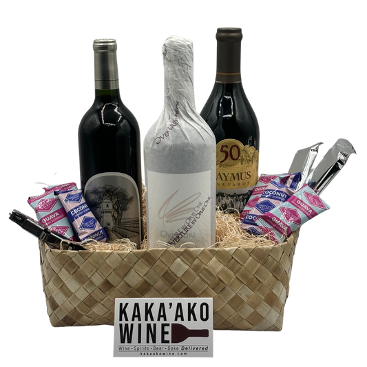 Premium Red Wine Trio Gift Basket (3 bottles)