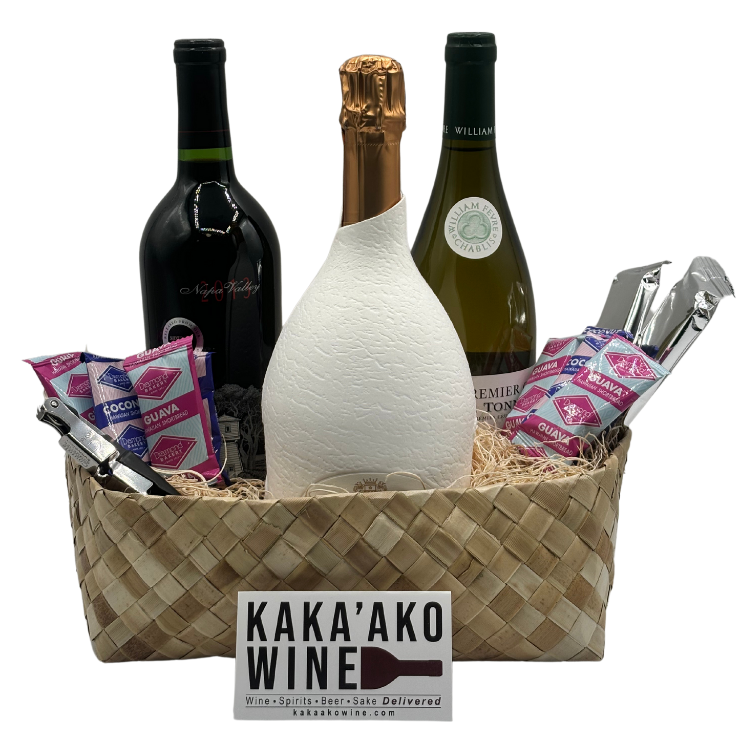 Premium Wine Trio Gift Basket (3 bottles)