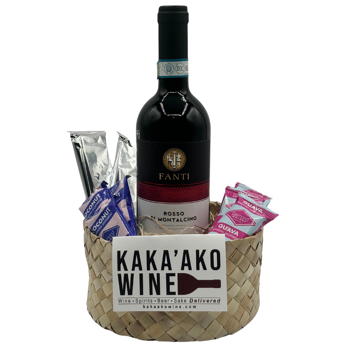 Red Wine Gift Basket (1 Bottle)