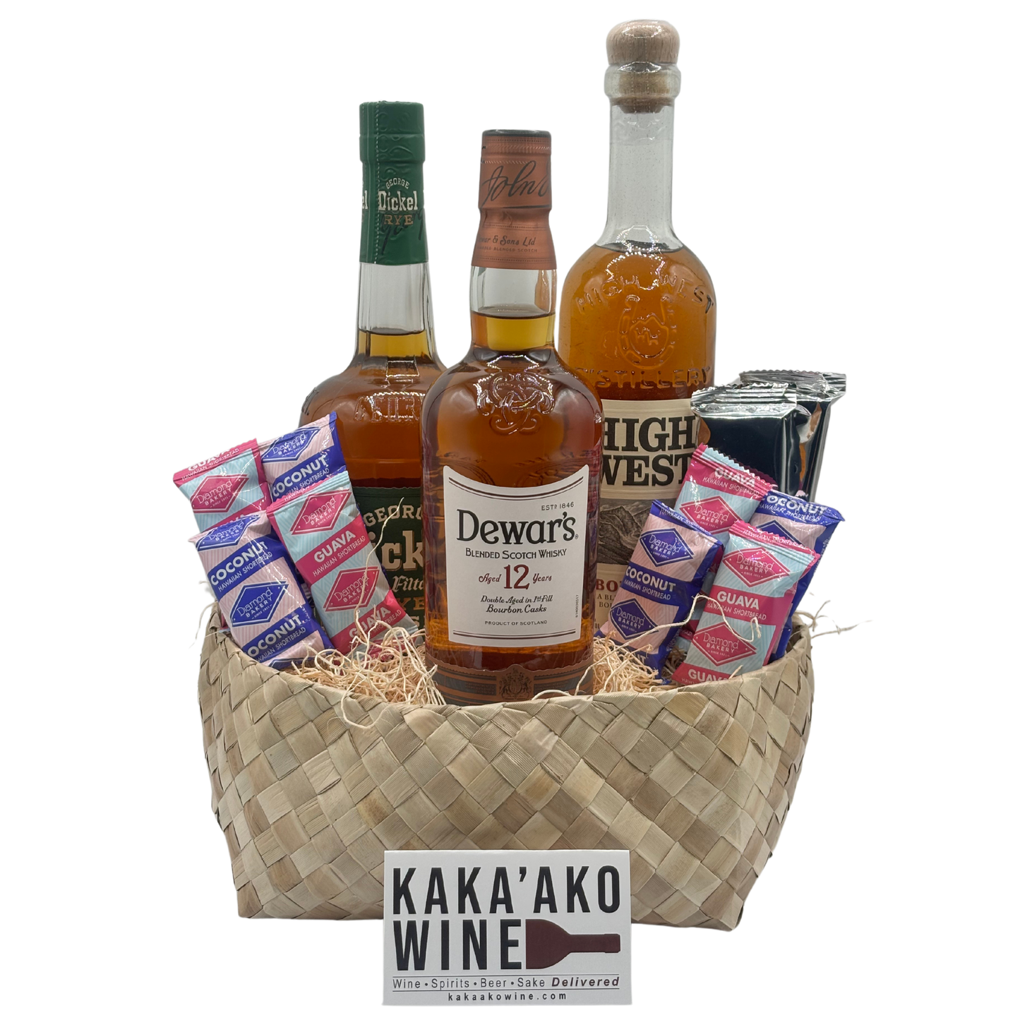 Whiskey Trio Gift Basket (3 bottles)