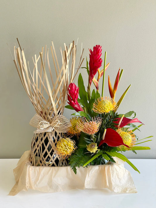 Large Flower Arrangement & 3 Bottles of Wine