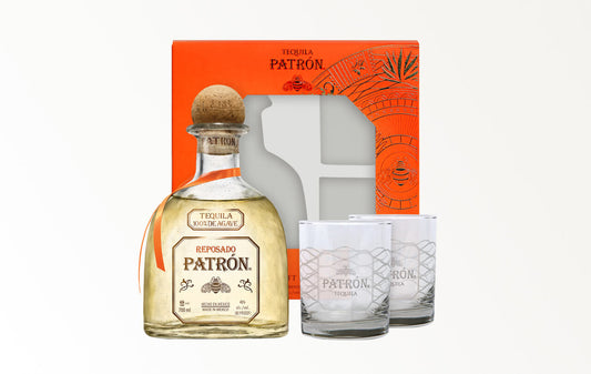 Patron Reposado with 2 Rocks Glasses (750ml)