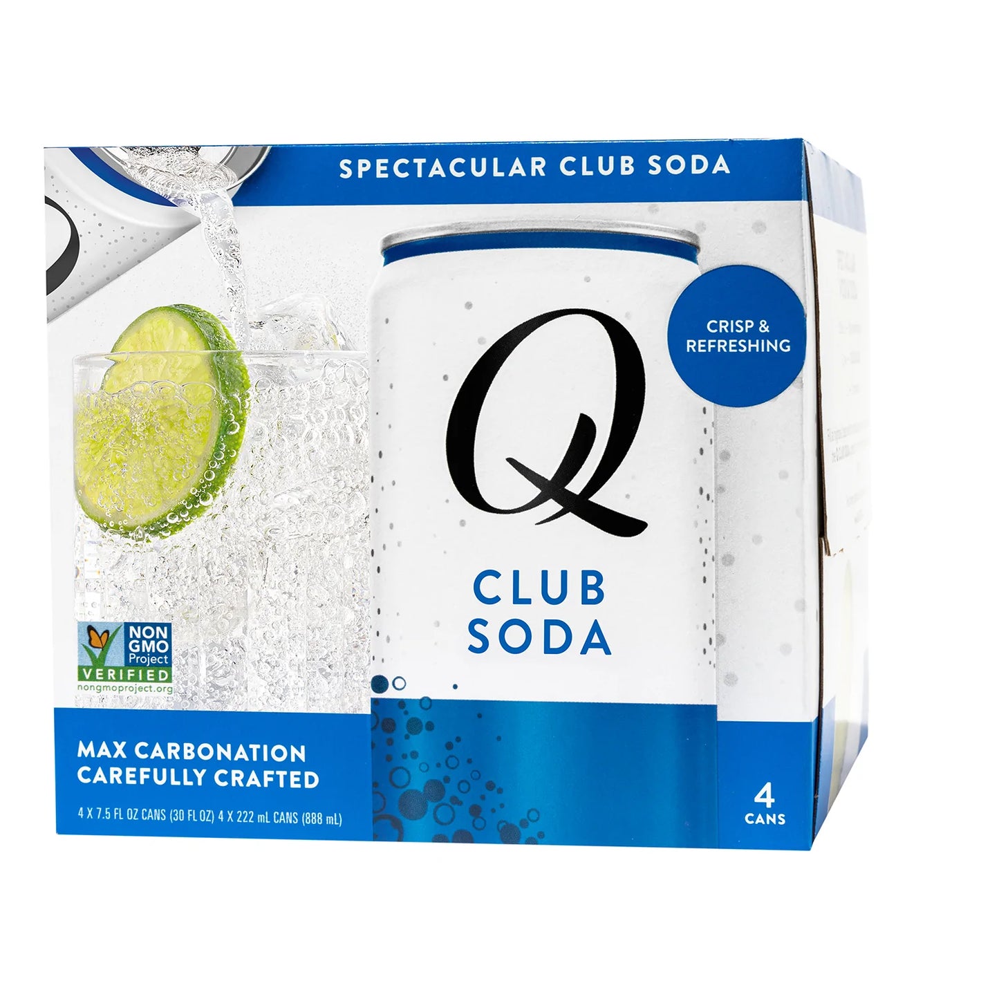 Q Mixers Club Soda - 4 Pack of 7.5 oz Cans