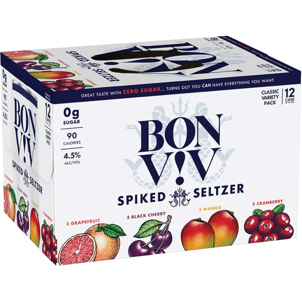 BON V!V Spiked Seltzer Classic Variety Pack 12 Cans (12 oz)