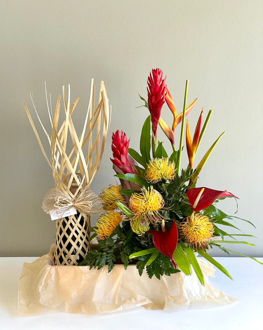 Large Seasonal Flower Arrangement & 1 Bottle of Sparkling (Flowers by Bloom)